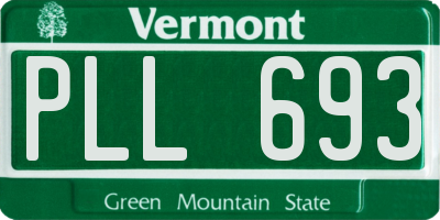 VT license plate PLL693