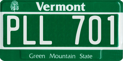 VT license plate PLL701