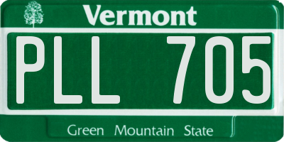 VT license plate PLL705