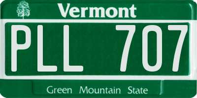 VT license plate PLL707
