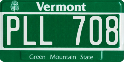 VT license plate PLL708