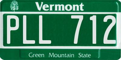 VT license plate PLL712