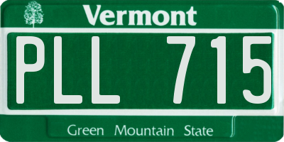 VT license plate PLL715