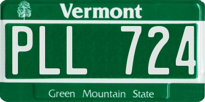 VT license plate PLL724