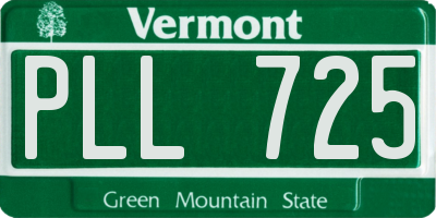 VT license plate PLL725