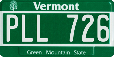 VT license plate PLL726