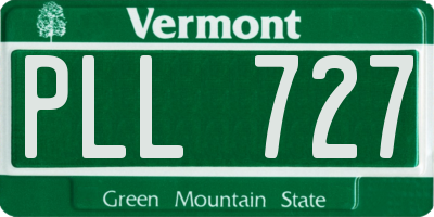 VT license plate PLL727