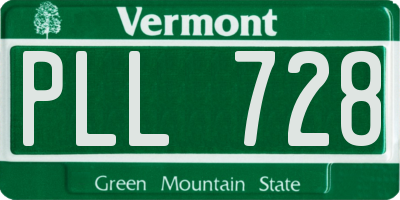 VT license plate PLL728