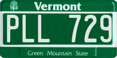 VT license plate PLL729