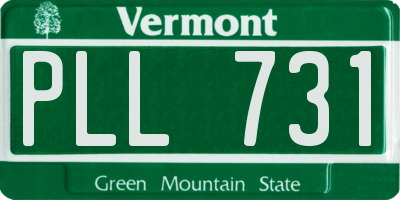 VT license plate PLL731