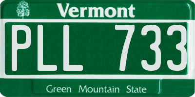 VT license plate PLL733
