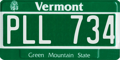 VT license plate PLL734