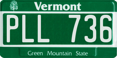 VT license plate PLL736