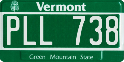 VT license plate PLL738