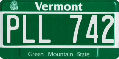 VT license plate PLL742