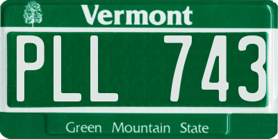 VT license plate PLL743