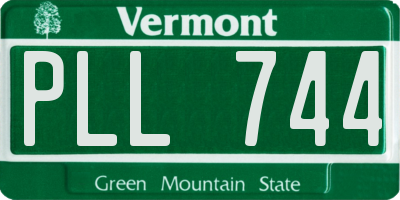 VT license plate PLL744