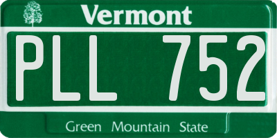 VT license plate PLL752