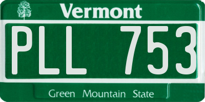 VT license plate PLL753