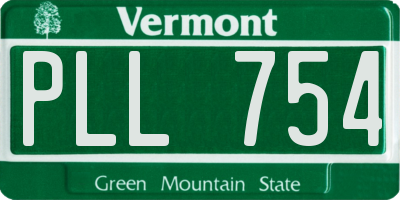 VT license plate PLL754