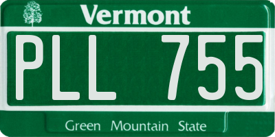 VT license plate PLL755