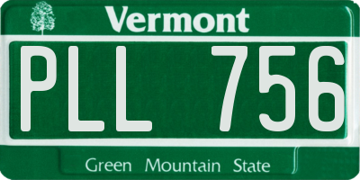 VT license plate PLL756