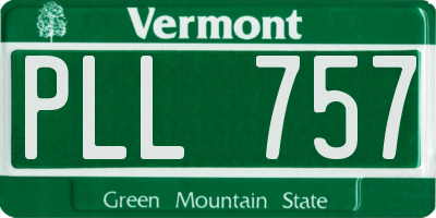 VT license plate PLL757
