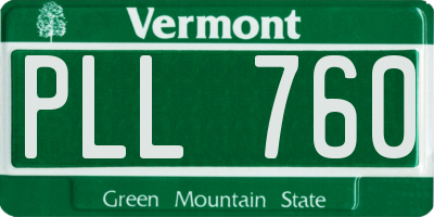 VT license plate PLL760
