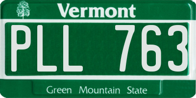 VT license plate PLL763