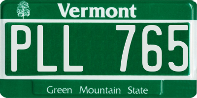 VT license plate PLL765