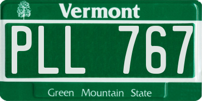 VT license plate PLL767