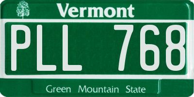 VT license plate PLL768