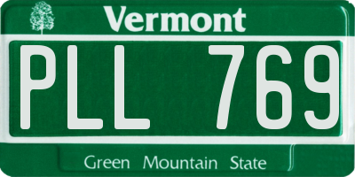 VT license plate PLL769