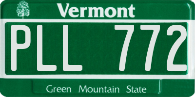 VT license plate PLL772