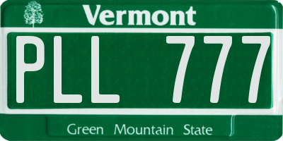 VT license plate PLL777
