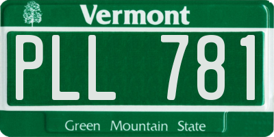 VT license plate PLL781