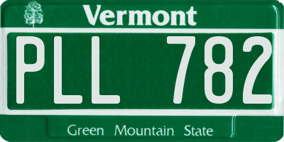 VT license plate PLL782