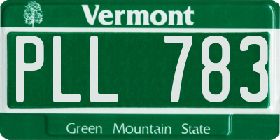 VT license plate PLL783