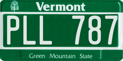 VT license plate PLL787