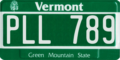 VT license plate PLL789