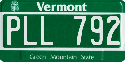 VT license plate PLL792