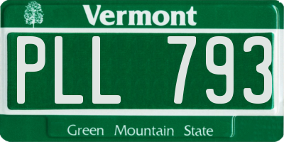 VT license plate PLL793