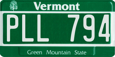 VT license plate PLL794