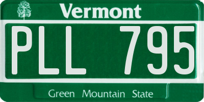 VT license plate PLL795