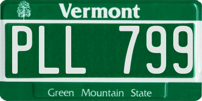 VT license plate PLL799