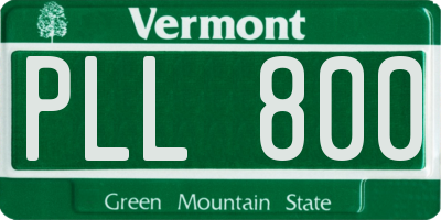 VT license plate PLL800