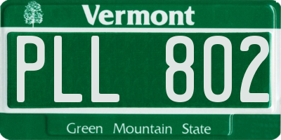 VT license plate PLL802