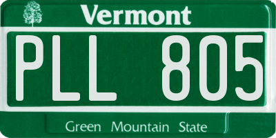 VT license plate PLL805