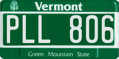 VT license plate PLL806