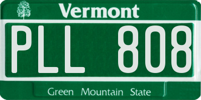 VT license plate PLL808